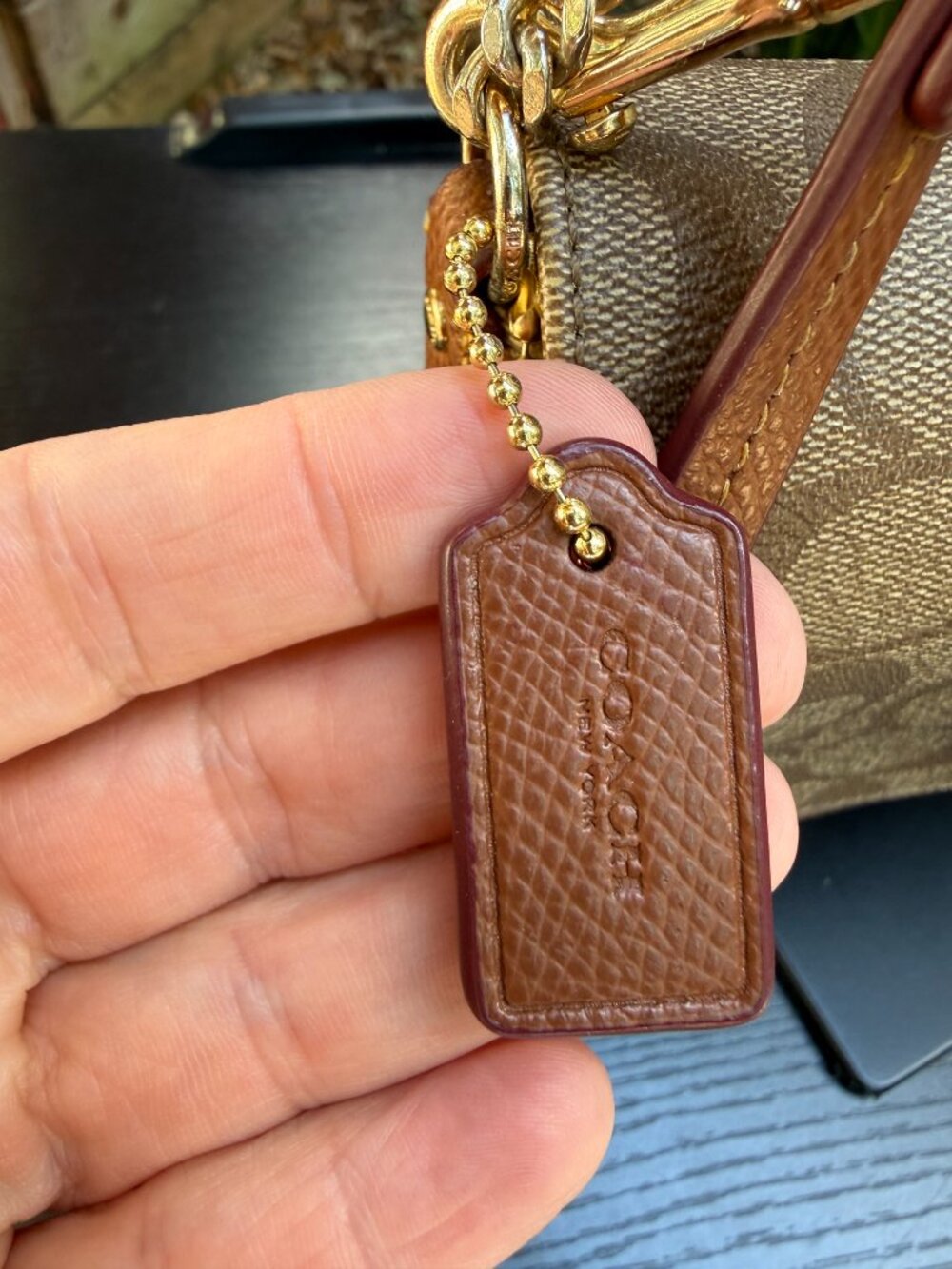 Coach Mini Ruby Crossbody Shoulder Bag w/ Gold Chain Monogram Canvas Leather - Picture 3 of 16